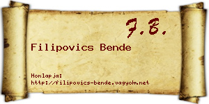 Filipovics Bende névjegykártya